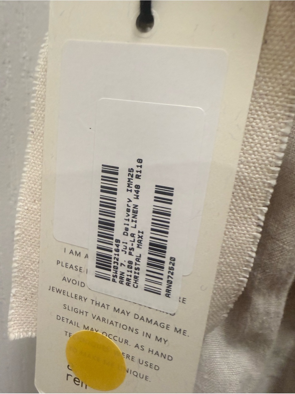 A.REN CHRISTAL Linen MAXI Dress in Light Beige Size S NWT - Picture 9 of 9